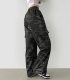 Dancer Like Camo Two-Way Military Jogger Wide Pants