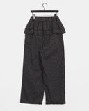 Chate Stripe Frill Layered Skirt Pants