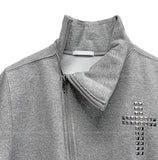 Tay Cross Stud Unbalanced Zip-Up