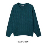 [U-BASIC] Hina V-neck Cable Knit