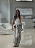See-through drop frill sleeveless