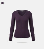 Slim V-neck Knit Top