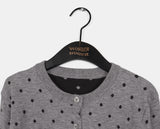 Hepo Dot Round Knit Cardigan