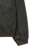 Pigment Washing Patch Leather Jacket