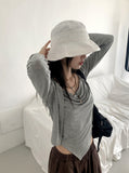 [SET] Throw Shirring Sleeveless Long Sleeve Cardigan Set
