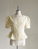Cloa Heartneck Puff Peplum Jacket Blouse