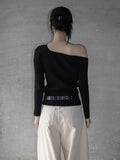 Garrett Unbalanced Button Long Sleeve Knit