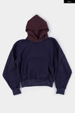 Bicolor fleece layered hoodie