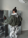 Mety Dirty Damage Semi-Cropped Hooded Zip-Up
