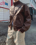 BOD High-neck Leather Jacket