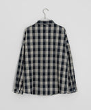 Cleon Navy Check Over Shirt