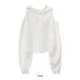 OPEN SHOULDER CUTTING HOODIE