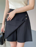 Audrey Jacquard Button Wrap Skirt Pants