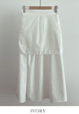 Eki Banding Shirring Flare Long Skirt