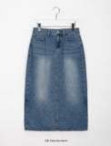 Hash Slit Denim Long Skirt