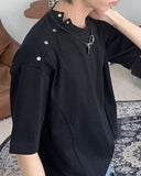 Teffin Shoulder Button Short Sleeve T-shirt