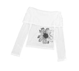 Myor ink painting print off-shoulder tee