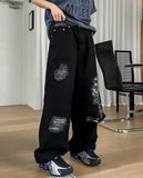 Tack Destroyed Snap Cotton Pants