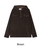 Vale Rivet Henley Neck Hoodie