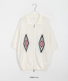 [unisex] Peulryu two-way short sleeve knit zip-up