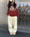 Lotte Ribbon Loose Fit Pattern Knit