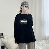 Block Lettering Printed Boxy Long Sleeve T-Shirt