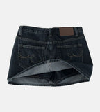 Embroidered Western Raw Denim Skirt