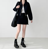 Rotty Crop Jacket Mini Skirt Two Piece Set Jacket