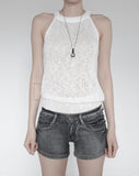 Fade pocket raw denim shorts