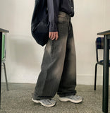 Menmid  Washing Black Blue Wide Pants
