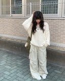 Spin Mongle Loose Fit Boucle Knit