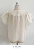 Muse Round Neck Shirred Tulip Blouse