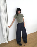 Sasha Stud Rivet Unbalanced Off-Shoulder Short Sleeve T-Shirt