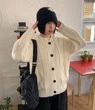 Kotori Cable Button Hood Knit Cardigan