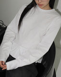 Nais Frill Layered Round Long Sleeve T-Shirt
