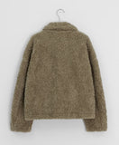 Rital Wool High Neck Fur Jacket