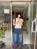 Myaho side snap balloon denim pants