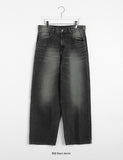 Monyo Cat Washing Wide Balloon Bijo Denim Pants