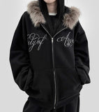 Leman Fur Brushed Hood Hood Zip Up