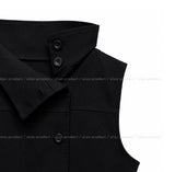 Near Unbalance High Neck Button Top