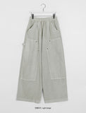 [unisex] Tooel pigment banding rivet carpender wide pants