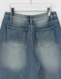 [Unisex] Collend Banding Washing Denim Bermuda Pants