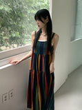 Horner Hippie Bohemian Striped Sleeveless Long One Piece