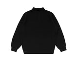 Dual zip-up collar knit