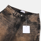 Rick smudging wide denim pants