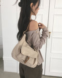 [MADE] Enze Vintage Antique Button Off Shoulder Long Sleeve T-Shirt