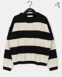 Keing Poyong Boucle Stripe Round Knit