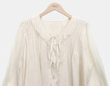 Leuken Pintuck Frill Blouse