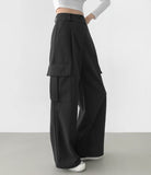 Two-way brushed pintuck long wide jogger high quality pants