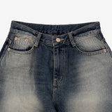 Lilnen washing denim pants